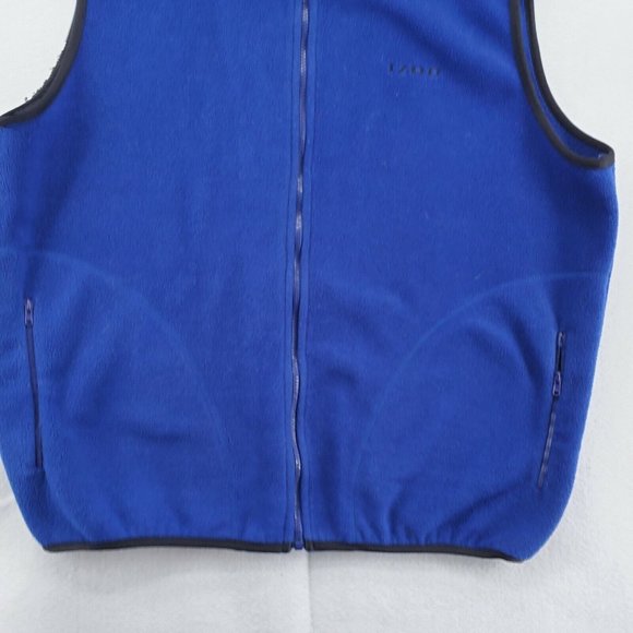 IZOD Vest Men's Long Sleeve Full Zip Fleece Pockets Soft Outdoor Blue Size Large - Picture 3 of 11
